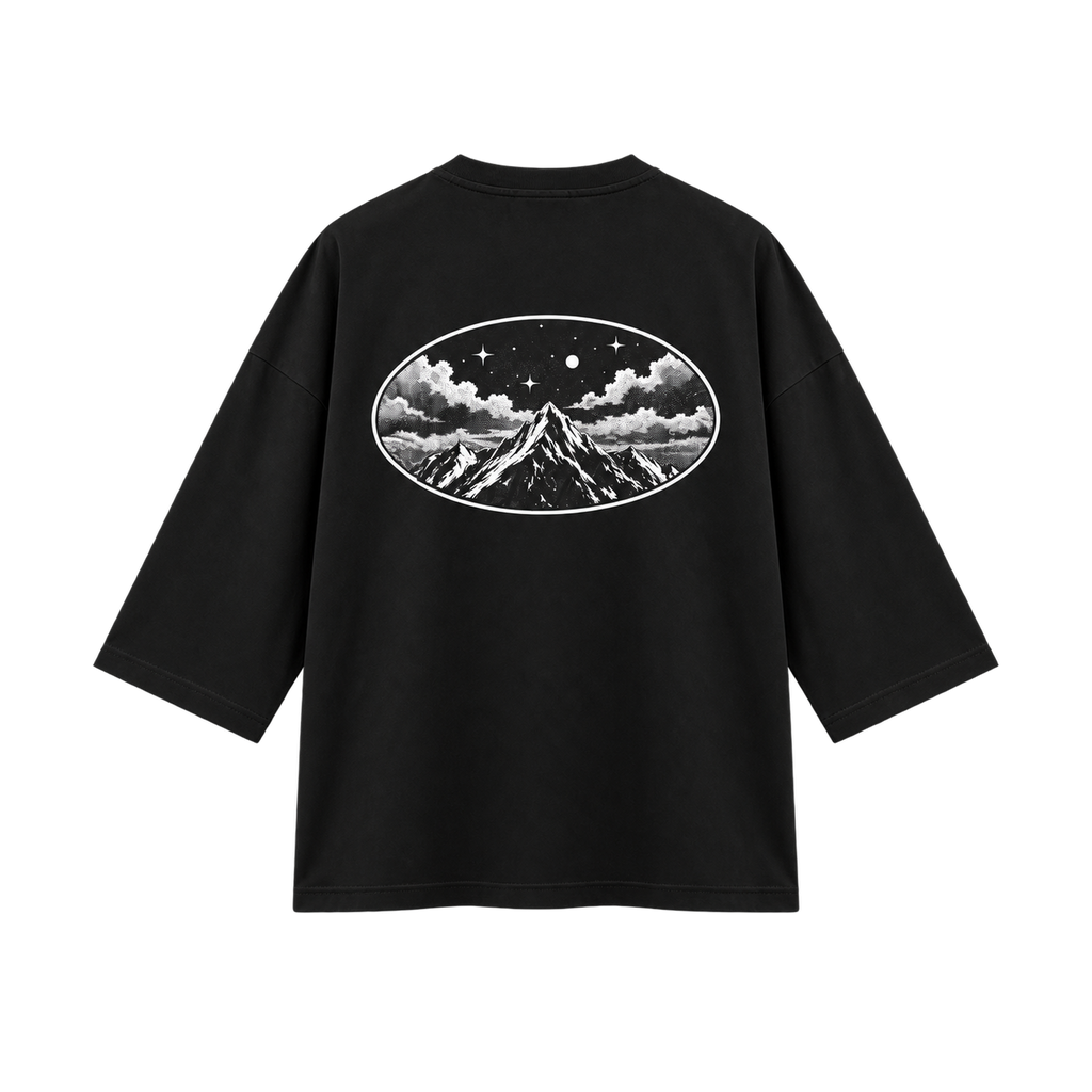 Mountain night long sleeve oversized T-shirt - back