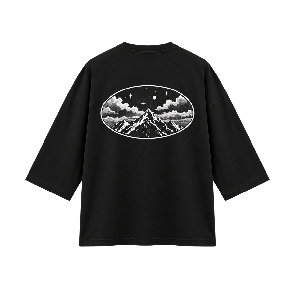Mountain night long sleeve oversized T-shirt - back